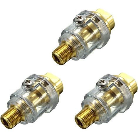 3 Pièces Mini-graisseur, Accessoires pneumatiques, Pneumatique Graisseur,Ligne Graisseur, Lubrificateur de Machine pneumatique,pour Outil pneumatique 1/4 in NPT Mini pour graisseur en Ligne- (1/5)