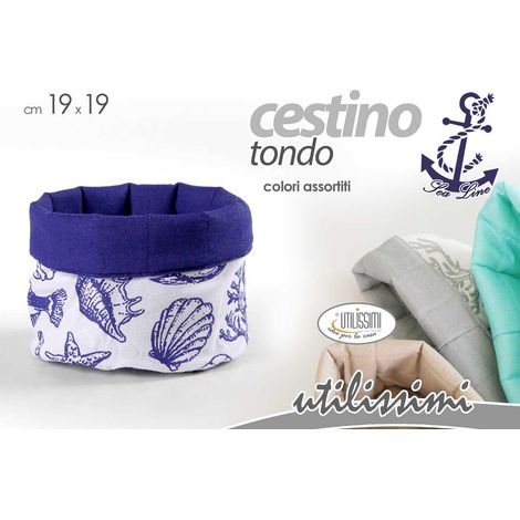 CESTINO TONDO IN COLORAZIONE ASSORTITA DIMENSIONI 19X19CM