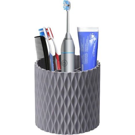 Porte-brosse à dents, porte-brosse à dents, 5 fentes, pour salle de bain, organisateur de brosse pivotant 4,6 pouces (environ 11,7 cm) (1/4)