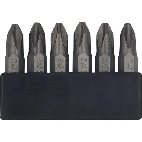 Lot de 6 embouts de tournevis JIS de 35 mm avec pointe magnétique, tige hexagonale 1/4, alliage d'acier S2 et bande de rangement à 6 fentes – Parfait pour les motos, voitures, vélos et équipements (1/5)
