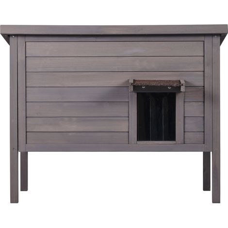 Mophorn Cuccia per Gatti da Esterno Resistente alle Intemperie, Riparo in Legno per piu Gatti, Isolamento in Schiuma, Tetto incernierato, Ingressi in PVC, 34"L x 22"L x 27"H
