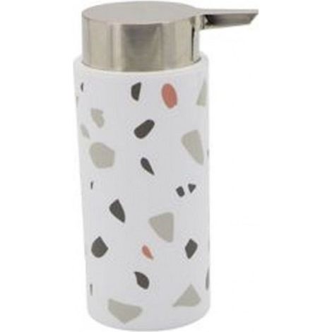 Cleafe - Dispenser Portasapone Cilindrico Graniglia Bianco Multicolore In Plastica 69839 - (1/2)