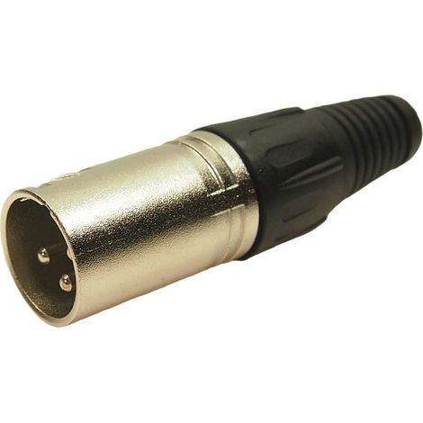 RS PRO-Connecteur XLR Mâle Droit 3 voies Montage sur câble, placage Argent ( Prix pour Sachet de 2 )