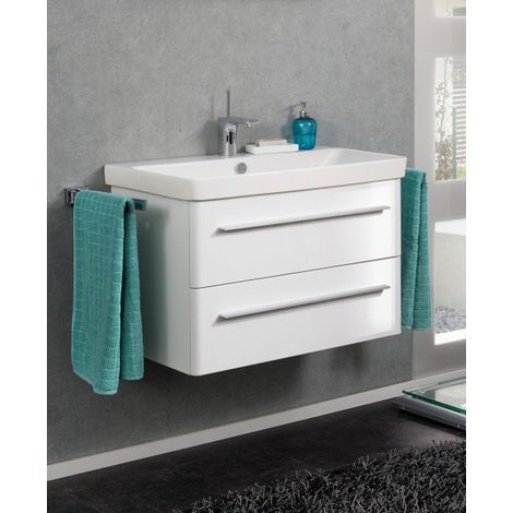 Lanzet K8 Badmöbel Set 2-teilig, 80cm, Weiß, Keramikbecken-06380145 (1/4)