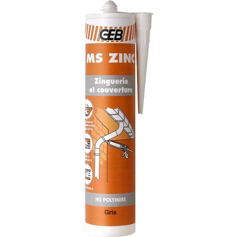 GEB – Mastic de fixation MS-Polymère gris – Excellente adhérence sur surfaces humides – Résistance UV et intempéries – Tenue de -40°C à +90°C