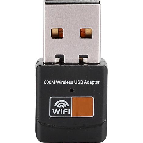 Adaptateur WiFi USB 2,4 GHz - 5 GHz 600 Mbps double bande, mini carte réseau sans fil pour ordinateur (1/5)