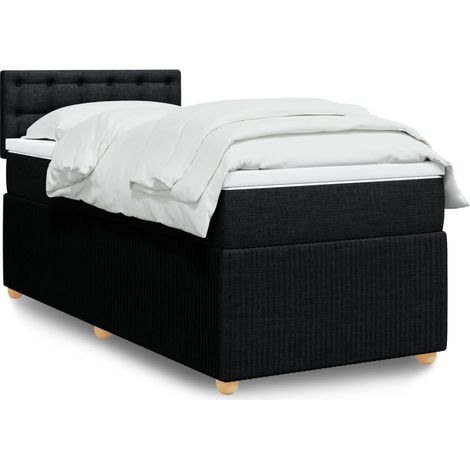 Cama box spring con colchón tela negro 100x200 cm vidaXL (1/5)