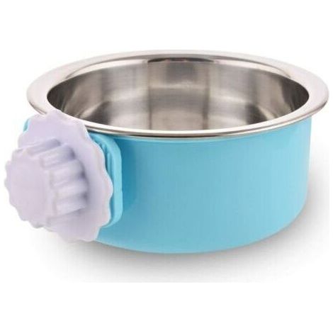 Caisse Chien Bol Amovible en Acier Inoxydable Gamelle à Suspendre pour Animal Domestique Cage Petit Bol d'eau Feeder Nourriture pour Chiens Chats Lapins Birdsgreen Pet Supplies Petit Bleu ave (1/3)