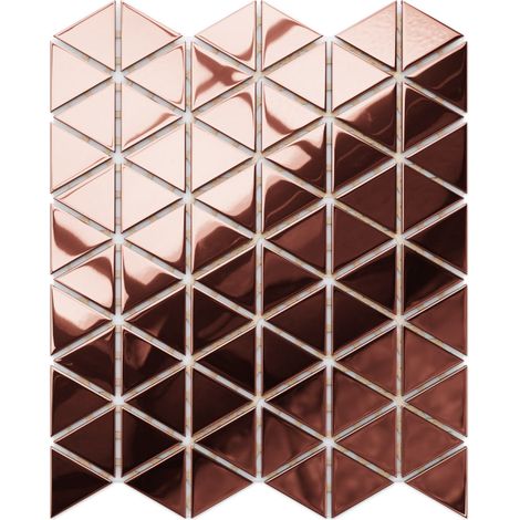 Mosaico in vetro su rete per bagno e cucina 26.3 cm x 30.3 cm - Egyptian Copper (1/5)