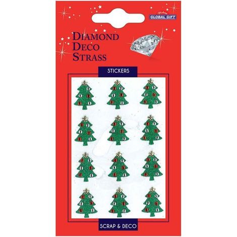 Autocollants strass diamant - Sapins - Paillettes (1/2)
