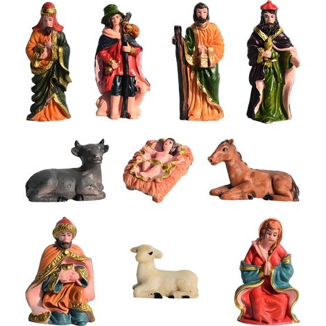 Figurines De Crèche Ensemble De Figurines Religieuses En Résine Ornement De Scène De Nativité Pour Manteau De Cheminée, Rebord De Fenêtre, Décoration D'Intérieur, Décoration (1/5)