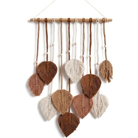 Bohemian decoration with beads and wooden leaves (1/5)