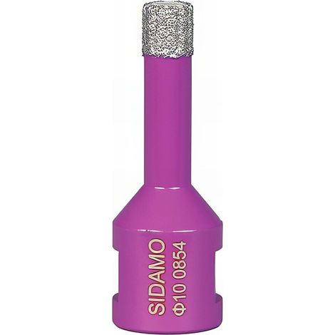 Sidamo – Trépan diamant à sec pour meuleuse M14 – D. 10 mm – Longueur 35 mm – Pour céramique, grès et granit – Perçage horizontal et vertical (1/2)