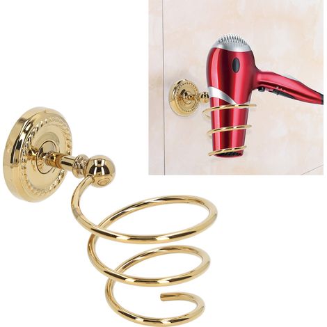 Étagère de salle de bain en cuivre avec support pour sèche-cheveux, étagère murale, accessoires de rangement pour baignoire, support pour sèche-cheveux (1/5)