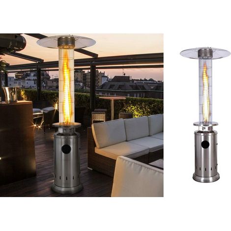 Marvin Stufa A Fungo Gas Bombola Gpl Da Esterno Portatile Cilindro Arredo Per Terrazzo Patio Giardino Locali Ristoranti In Acciaio Potenza 13Kw Inox (1/5)