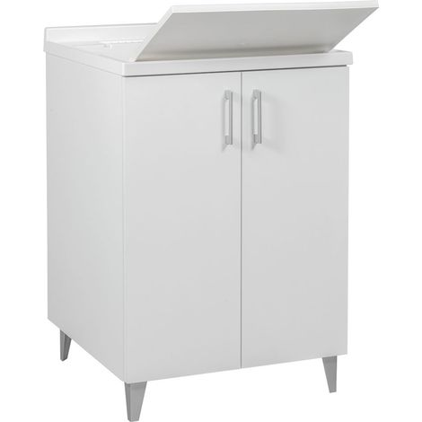 MOBILE LAVATOIO DOPPIA ANTA 'WOODY TOP' cm 60 x 50 x h.87  - TRIOPLAST