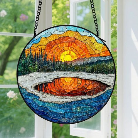 Capteur de soleil en vitrail - décoration spirituelle 9cm (1/4)