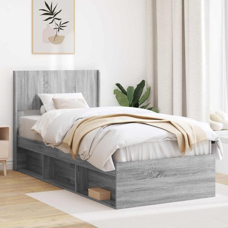 vidaXL Bettgestell mit Stauraum und Kopfteil 3 pcs Holzwerkstoff (1/5)