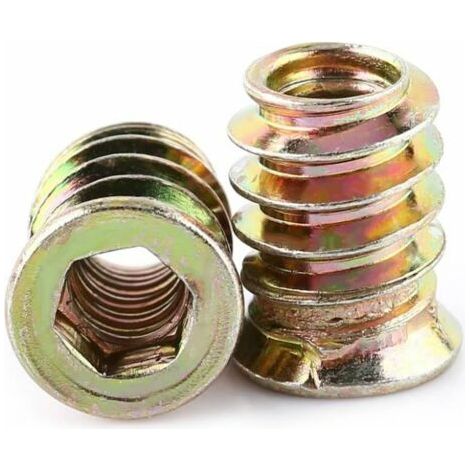 royaluxe-Pack de 30 Écrous Hexagonaux M6 en Alliage de Zinc, Assortiment d'Écrous d'Insert en Alliage de Zinc (M6X15mm) (1/4)