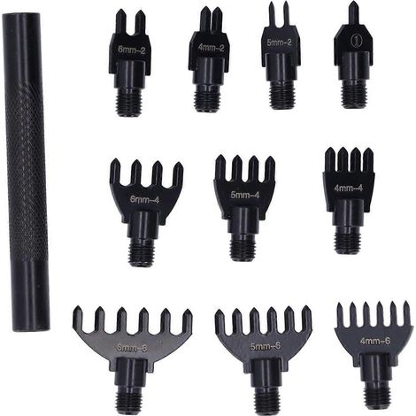 Perforatrice à cuir avec 10 embouts, en acier à haute teneur en carbone, résistante à l'usure et durable, pour ceintures en cuir. (1/4)