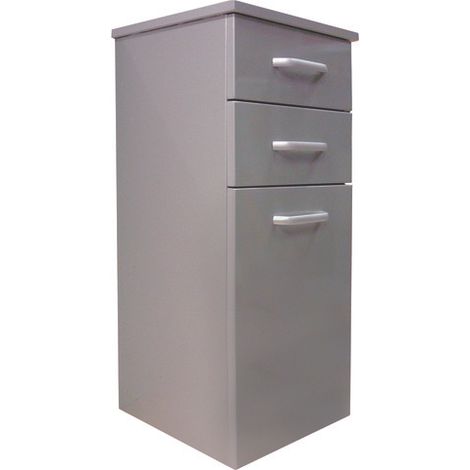 [JAMAIS UTILISE] ONDEE ZEN - Colonne de salle de bain à suspendre LONIA - 35cm - Grise - Laqué - Livré en kit (1/2)