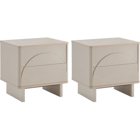 Comodino 2 cassetti Beige - Lotto di 2 - DELORINA (1/5)