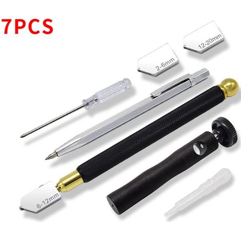 Glass cutter and tile cutter set for glass tiles with thickness from 2 to 22 cm, mirror cutter (1/5)