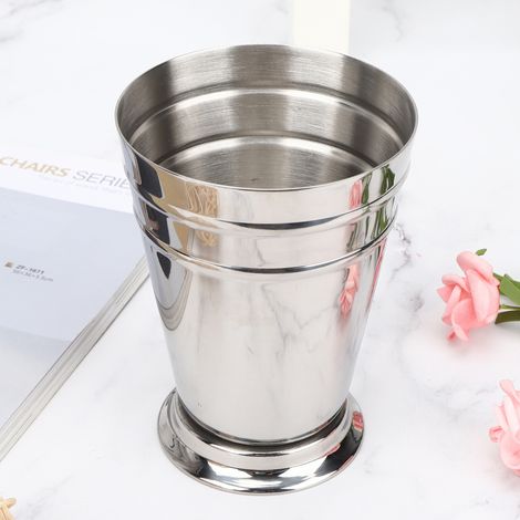 Verre à cocktail glacé en acier inoxydable 304, tasse à vin anti-chute, outil de barman pour les fêtes et les bars (argenté, 400 ml) (1/5)