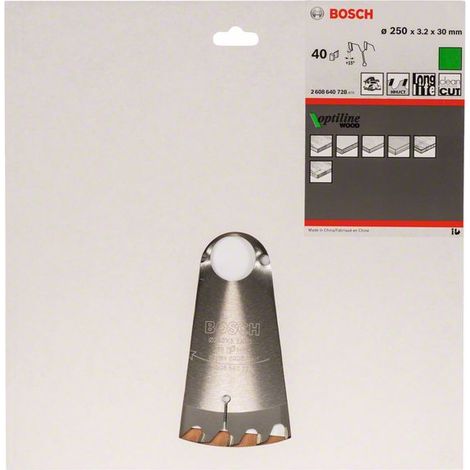 Bosch PRO Wood Kreissägeblatt, 250 x 3,2 x 30 mm, T40 (1/2)