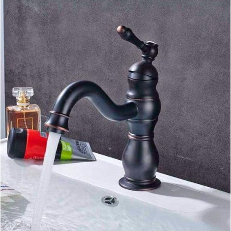 Robinet mitigeur rotatif à poignée unique, eau chaude et froide, installation sur plage dans un lavabo de salle de bain (1/2)