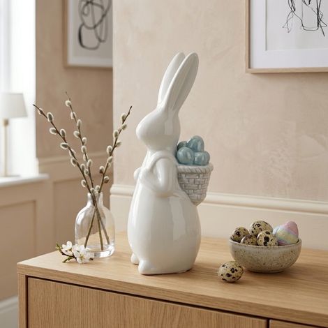 Springtime Easter Bunny Blue Eggs Ornament (1/2)
