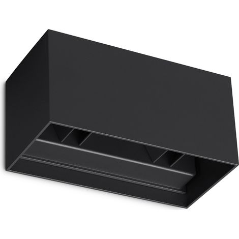 Applique Da Parete Contemporanea Atom Alluminio Nero Led 25W 3000K Ip54