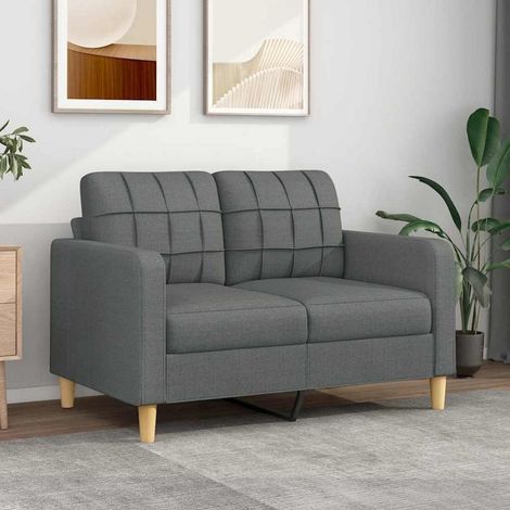 2-Sitzer Bodensofa dunkelgrau 120 cm Stoff mit Armlehnen und Rückenlehne (1/5)