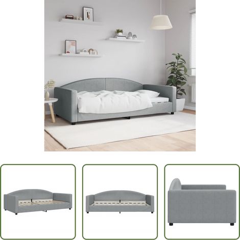 vidaXL Canapé - Lit de repos gris clair 100x200 cm tissu (1/5)