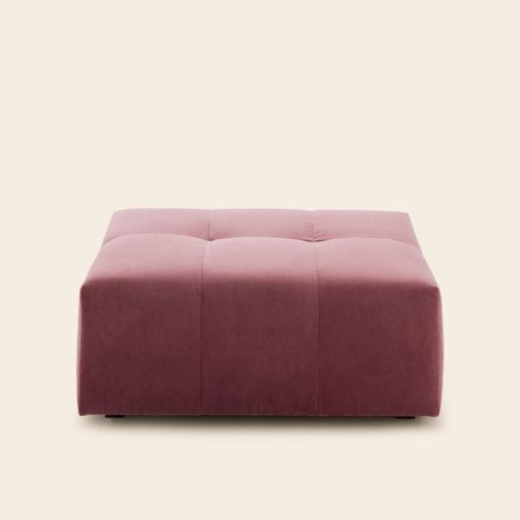 Pouf modulable en Effet capitonné en velours Opal UBERTO (1/3)