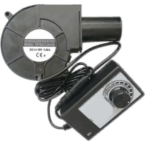 Ventilateur centrifuge 12 V 9733 à vitesse variable pour barbecue et poêle. (1/3)
