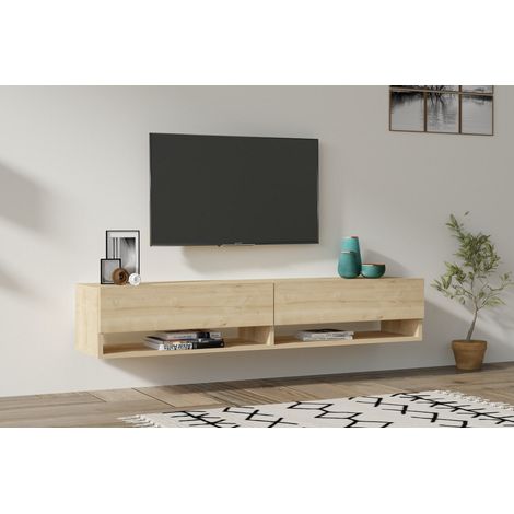 Arges Meuble TV 100 % MÉLAMINE Chêne saphir (1/5)