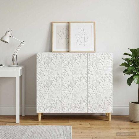 Buffet Bas de Cuisine en Bois d'Ingénierie, Meuble de Rangement avec Portes et Tiroirs, 89 x 34.5 x 80 cm, Style Moderne pour Salon ou Entrée (1/5)