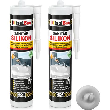 IsolBau Sanitärsilikon Hellgrau 2 x 300 ml (1/5)
