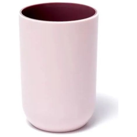 Lot de 2 gobelets à brosse à dents en plastique VIPITH, porte-brosse à dents, respectueux de l'environnement, - rose (1/4)