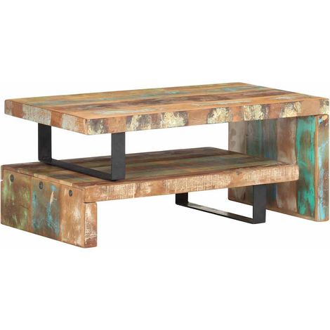 Ensemble de table basse 2 pcs Bois de récupération massif (1/5)