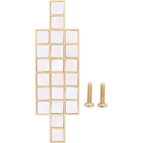 Knob De Tiroir - Coquillage Blanc Et Laiton - Diamètre 64 mm - Pour Armoires Et Meubles De Cuisine Ou Salle De Bain - Lot De 10