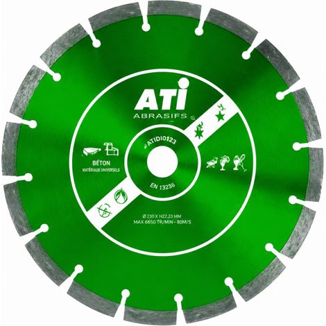 Disque diamant 10 mm, universel, béton DSU HQ diamètre 230 mm