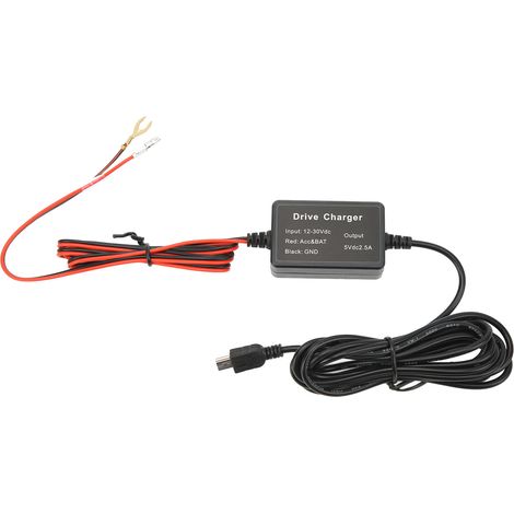 Kit de câblage pour caméra embarquée, adaptateur mini USB 12-30 V vers 5 V (sécurisé pour caméra de rétroviseur et GPS). (1/5)