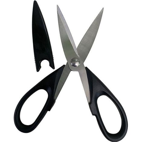 Kitchen Scissors, Professional Heavy Duty Stainless Steel Kitchen Scissors with Silicone Handle for Firm Cutting (Black) (1/5)