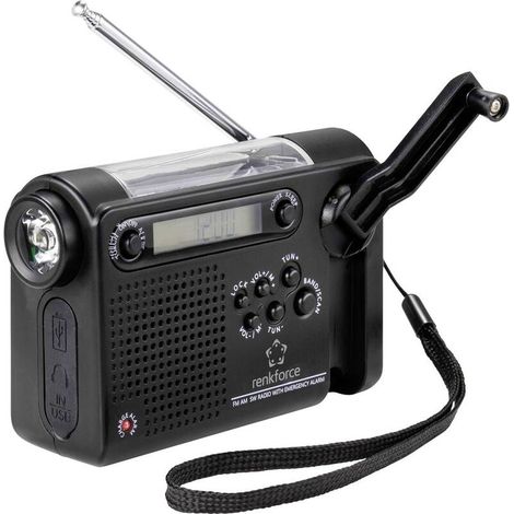 [NEUWERTIG] B-Ware Renkforce Rf Cr 200 Kofferradio Radio Wiederaufladbar Solarpanel Handkurbel835 (1/2)
