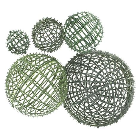 Ensemble de 5 cadres en gazon artificiel, boules de topiaire, sphères artificielles, fausses plantes, roses, fleurs artificielles, cadre de topiaire, plantes artificielles, cerceaux en mousse (1/5)