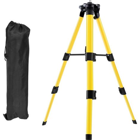 Trépied de Niveau Laser, Filetage 1/4"- 5/8", Réglable en Hauteur 38-100cm avec Niveau à Bull Intégré, Support Robuste, Trépied en Aluminium Léger à Poteau Extensible pour Niveau Laser (1/5)