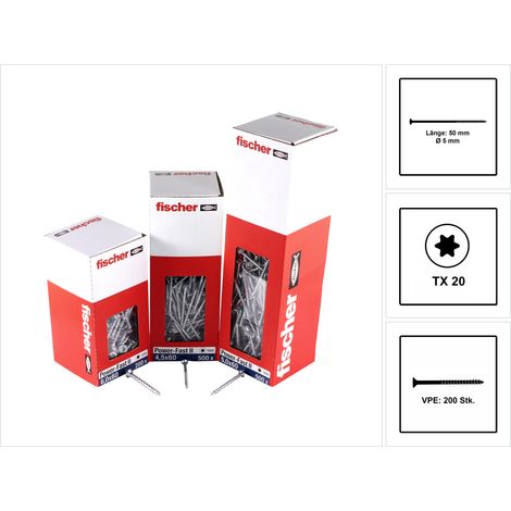 fischer Power-Fast II 5,0x50 SK blvz TG TX 50 100 Stk