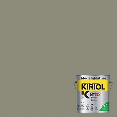 Peinture Bois et Métaux, Sous couche et Finition, Antirouille, sur Fer, Acier, Galvanisé, même rouillés, très opacifiant - 0.75 litre - RAL 7030. (1/4)